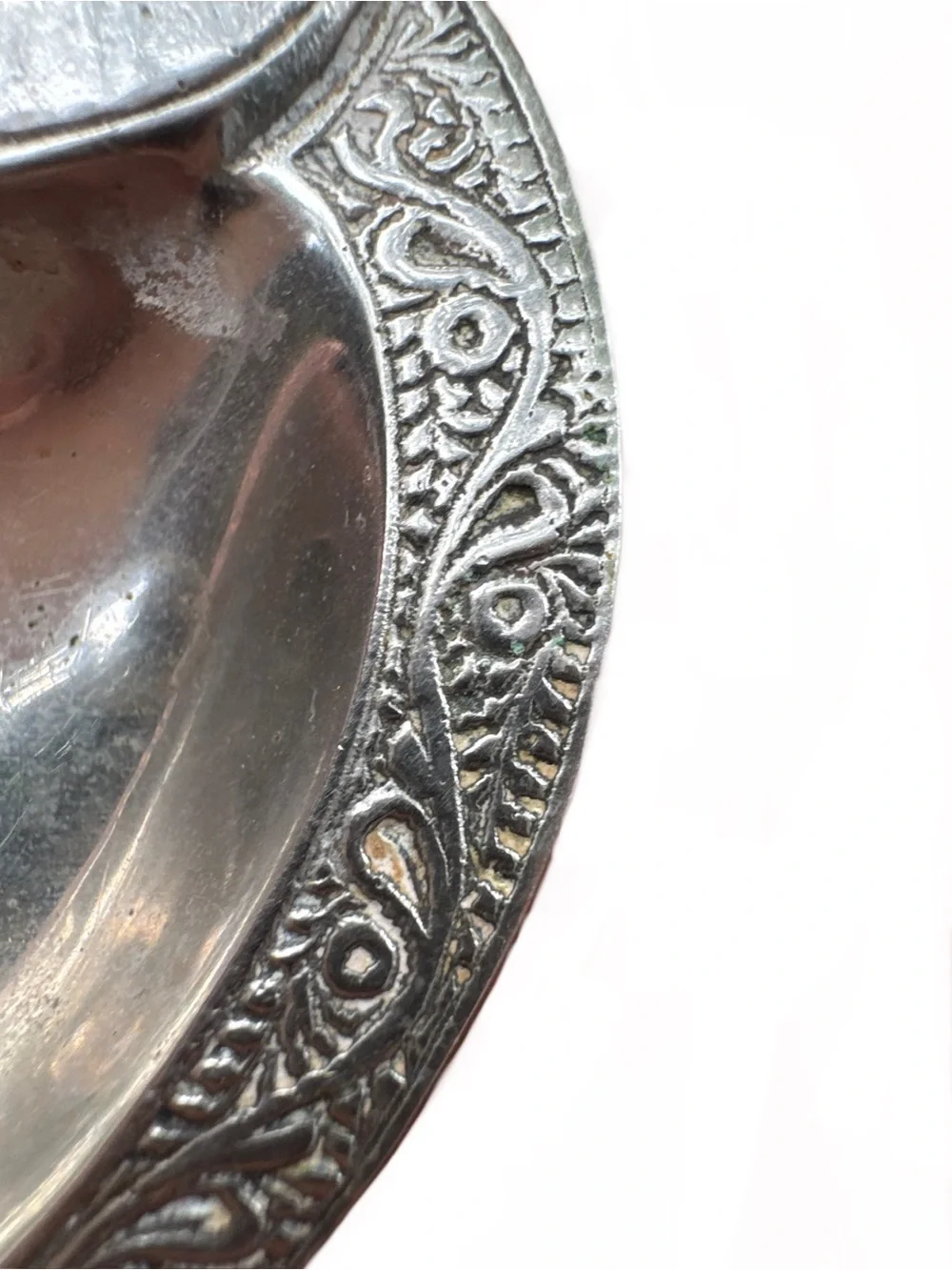 Vtg German Silver Equestrian Double Horse Head Trinket Tray Ashtray
